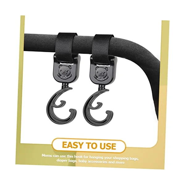 Toyvian 8pcs Stroller Hooks Bag Clips for Hanging Diaper Bags Convenient Organizer Hanger for Grocery Shopping and Supplies Fits Strollers