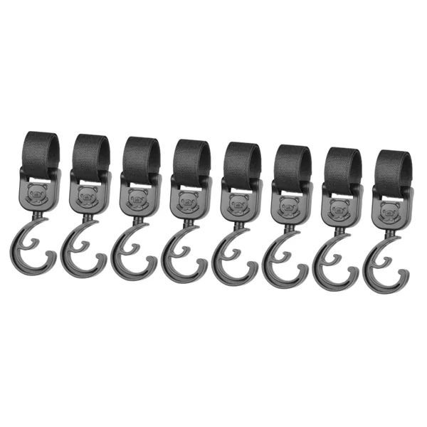 Toyvian 8pcs Stroller Hooks Bag Clips for Hanging Diaper Bags Convenient Organizer Hanger for Grocery Shopping and Supplies Fits Strollers