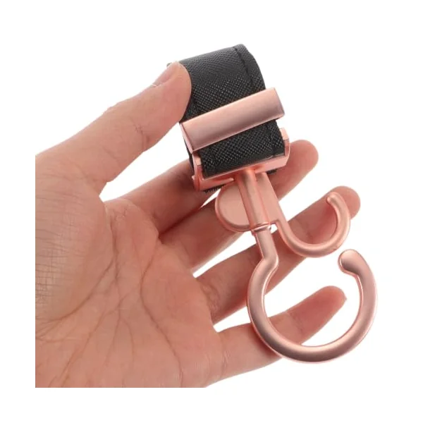 Toyvian Rotatable Stroller Hooks Lightweight Metal Alloy Bag Hanger Universal Pram Clips for Storage and Shopping Bags, Sturdy Stroller Organizer Attachment for Parents