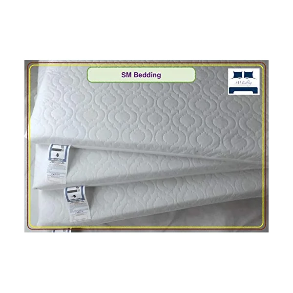 Travel Cot Bed Mattress - comes with Super Soft Breathable Water Resistant Quilted Cover, Removable Washable - 120 X 60 X 7 CM