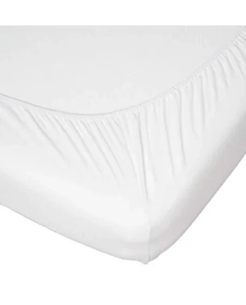 Travel Cot Fitted Sheets Pack of 2-100% Cotton Jersey Bed Covers in White by Proheeder - Travel Cot Sheets 95 x 65 x 7 cm - Premium Fitted Sheets - Made in Portugal by Proheeder