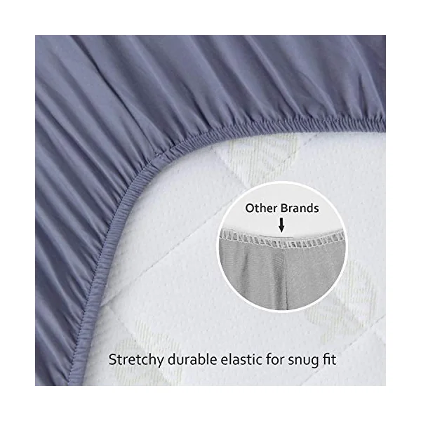 Travel Cot Sheets 95x65cm Fitted 2 Pack–Ultra Soft Microfiber, White & Grey | Fits Graco, Red Kite & Maxi-Cosi travel cots. Ultra soft & breathable microfiber. Snug fit. Preshrunk.