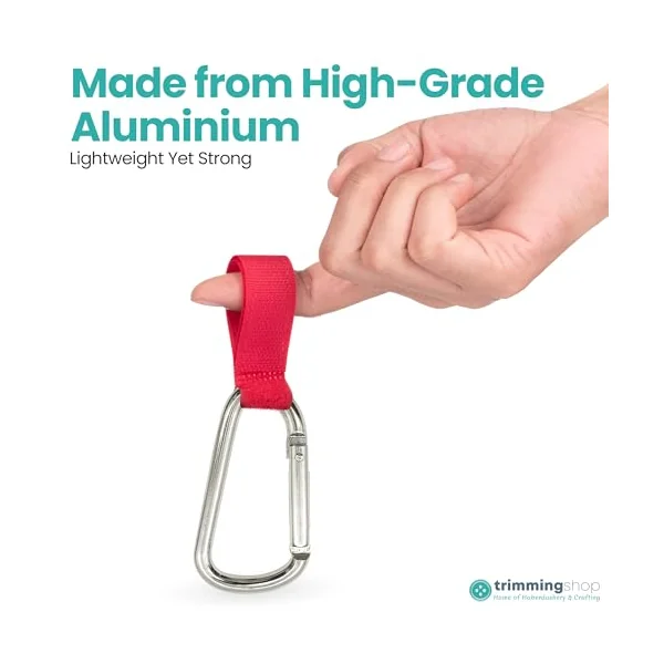 Trimming Shop 55mm Carabiner Aluminium Spring-Loaded Snap Hook Clasps D-Shape Keychain Clip | Lightweight Camping Carabiner for Outdoor Travel, Cycling, Hammock, Water Bottle Holder (Not for Climbing)
