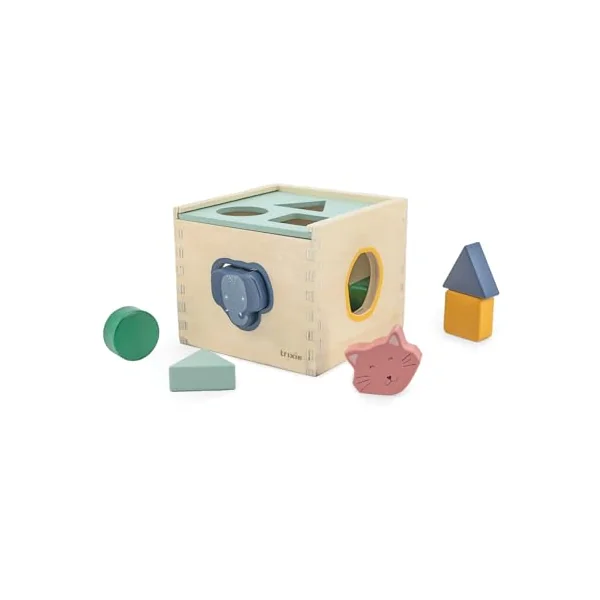 Trixie Wooden Shape Sorter – FSC Certified Wood Educational Toy with Adorable Animal Designs – Shape Sorting Fun for Toddlers and Preschoolers - 18m+