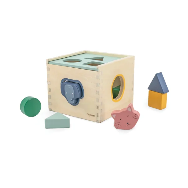 Trixie Wooden Shape Sorter – FSC Certified Wood Educational Toy with Adorable Animal Designs – Shape Sorting Fun for Toddlers and Preschoolers - 18m+