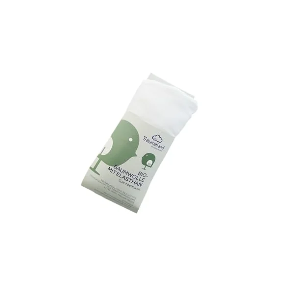 Träumeland Fitted Sheet Organic Cotton with Elastane White 120 x 200 + 140 x 200 cm