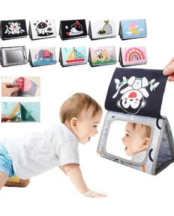 Tummy Time Toys Baby Mirror Black and White Sensory Toys Tummy Time Activity Mirror Newborn Essentials Brain Development Baby Toy 0-3-6-12 Months Gifts
