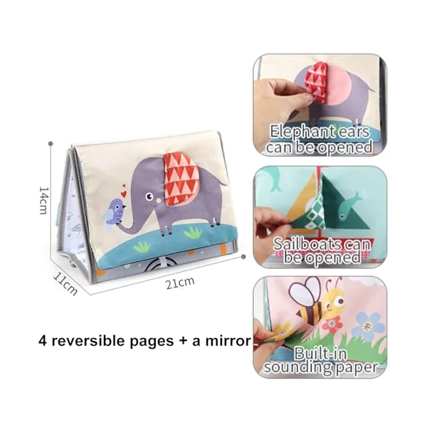 Tummy Time Toys Baby Mirror Black and White Sensory Toys Tummy Time Activity Mirror Newborn Essentials Brain Development Baby Toy 0-3-6-12 Months Gifts