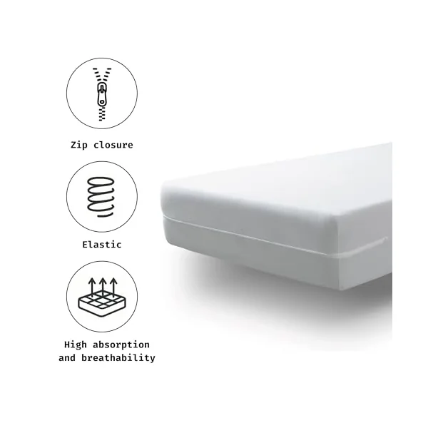 Tural Mattress Encasement 70x140cm Cot Bed Size Terry Towelling Cotton Elastic Bed Cover