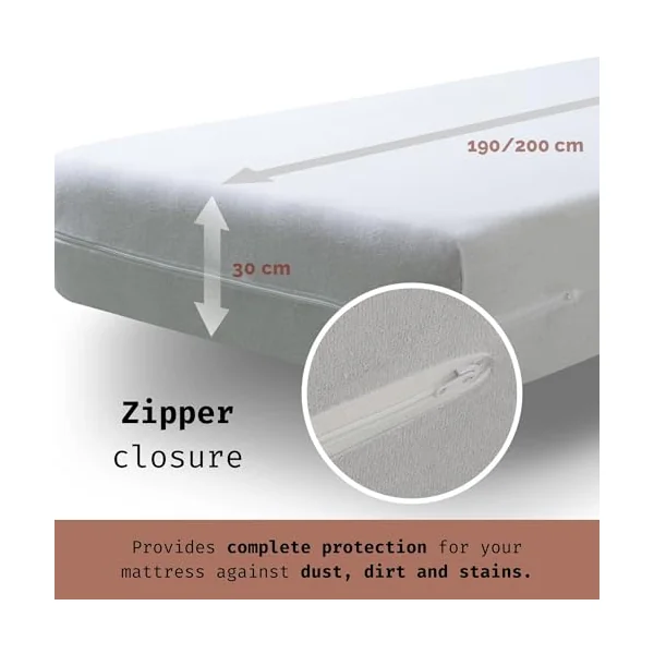 Tural Mattress Encasement 70x140cm Cot Bed Size Terry Towelling Cotton Elastic Bed Cover