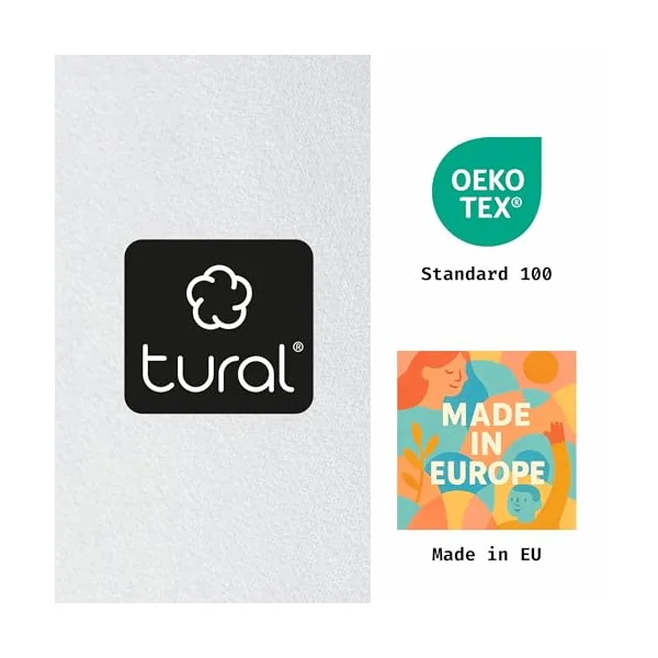 Tural Mattress Encasement 70x140cm Cot Bed Size Terry Towelling Cotton Elastic Bed Cover
