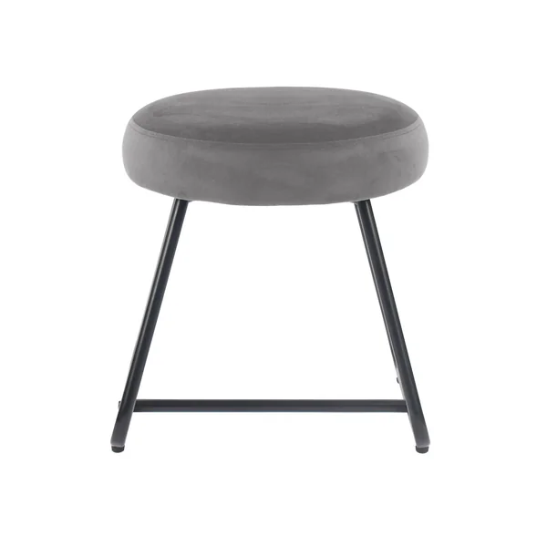 Turio Velvet effect Grey Metal Stool