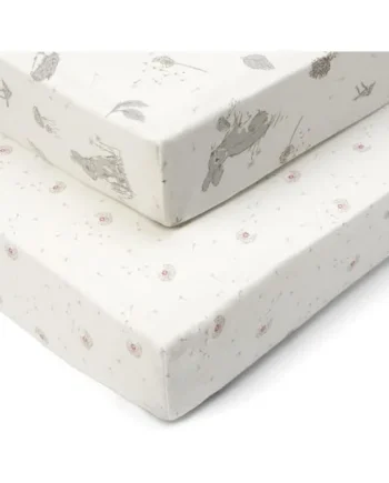 Tutti Bambini Cot Bed Fitted Sheets Cotton 2 Pack - Cocoon - 140x70cm | Soft organic cotton fitted sheets designed for 70x140cm cot beds. Breathable, gentle and easy-care nursery bedding.
