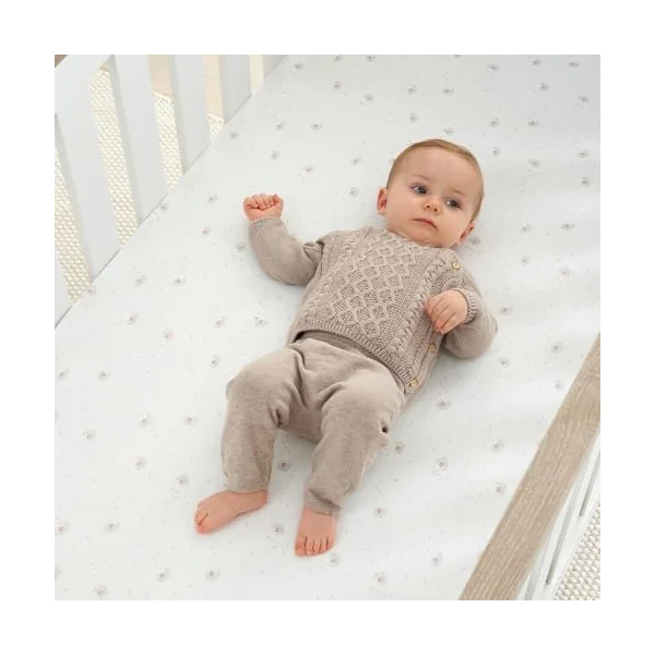 Tutti Bambini Cot Bed Fitted Sheets Cotton 2 Pack - Cocoon - 140x70cm | Soft organic cotton fitted sheets designed for 70x140cm cot beds. Breathable, gentle and easy-care nursery bedding.