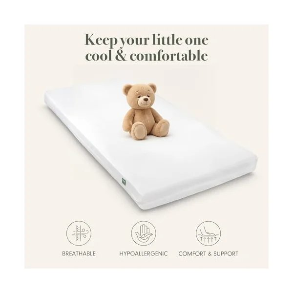 Tutti Bambini Essentials Fibre Baby Cot Bed Mattress 140x70cm | Durable breathable fibre mattress designed for cot beds and growing toddlers