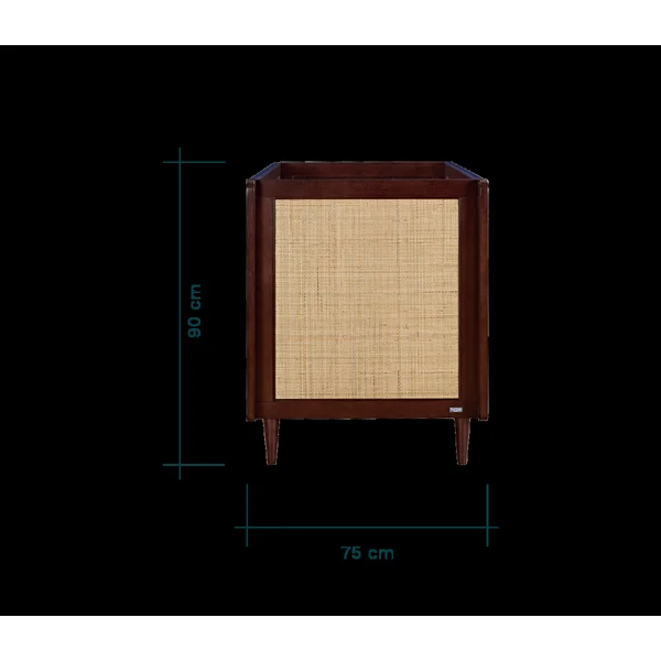 Tutti Bambini Japandi Cot Bed - Warm Walnut