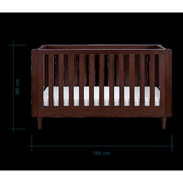 Tutti Bambini Japandi Cot Bed - Warm Walnut