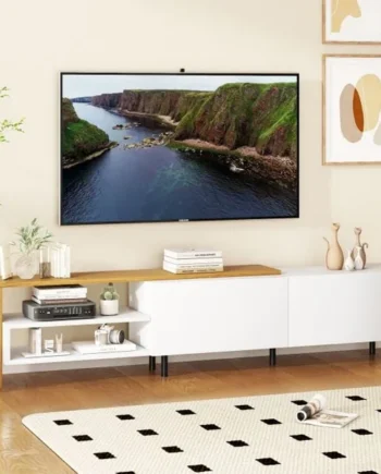 TV Stand for 80 Inches TVs with Storage Shelves and Cabinets