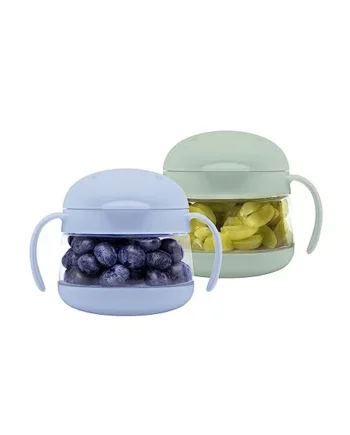 Ubbi Tweat No Spill Snack Container for Kids, BPA-Free Tritan, Toddler Snack Container, Sage & Blue | Tritan Spill-Proof Snack Cups, BPA-Free, On-the-Go Toddler Essentials, Portable Travel Food Storage