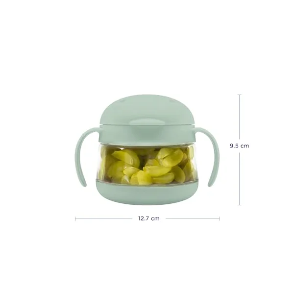 Ubbi Tweat No Spill Snack Container for Kids, BPA-Free Tritan, Toddler Snack Container, Sage & Blue | Tritan Spill-Proof Snack Cups, BPA-Free, On-the-Go Toddler Essentials, Portable Travel Food Storage