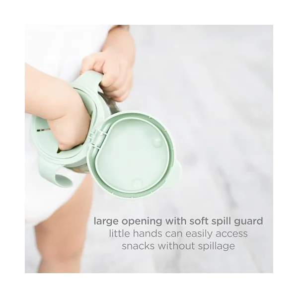 Ubbi Tweat No Spill Snack Container for Kids, BPA-Free Tritan, Toddler Snack Container, Sage & Blue | Tritan Spill-Proof Snack Cups, BPA-Free, On-the-Go Toddler Essentials, Portable Travel Food Storage