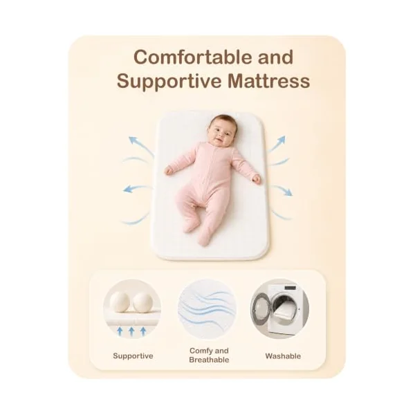 UBRAVOO 2 in 1 Baby Bassinet Bedside Sleeper for Baby, Next to Me Crib and Baby Crib Bedside for Newborn, Breathable Mesh Sides & Soft Mattress (Grey)
