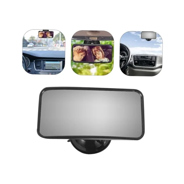 ULTECHNOVO 2pcs Baby Car Mirror Rear Facing 360° Adjustable Safety Abs Glass Backseat Mirror for Infant Driving