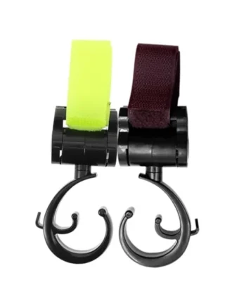 ULTECHNOVO 2pcs Multipurpose Stroller Hooks for Diaper Bags and Shopping Bags, Compact and Portable Plastic and Fabric Clips, Easy to Attach for On-the-go Use and Outings