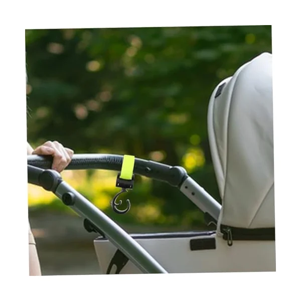 ULTECHNOVO 2pcs Multipurpose Stroller Hooks for Diaper Bags and Shopping Bags, Compact and Portable Plastic and Fabric Clips, Easy to Attach for On-the-go Use and Outings