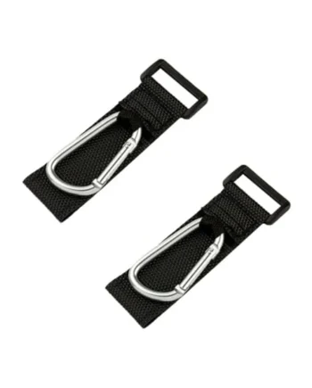 ULTECHNOVO 2pcs Stroller Hooks with Metal Carabiner for Holding Nursery Bags and Connecting Bags to Luggage, Silver Alloy D-Shaped Hanging Hooks Suitable for Shopping and Picnicking