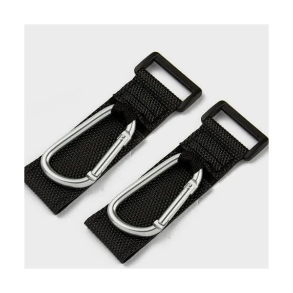ULTECHNOVO 2pcs Stroller Hooks with Metal Carabiner for Holding Nursery Bags and Connecting Bags to Luggage, Silver Alloy D-Shaped Hanging Hooks Suitable for Shopping and Picnicking