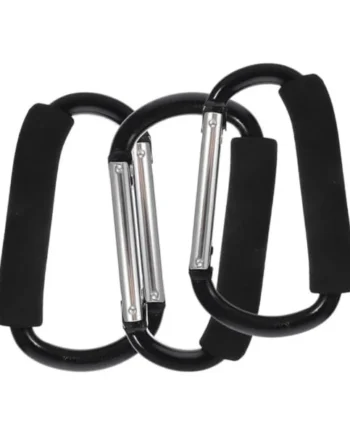 ULTECHNOVO 3pcs Portable Stroller Hooks Strong Carabiner Clips Easy to Install Stroller Hangers Shopping Carts Wheelchairs and Bikes Convenient Bag and Key Holders