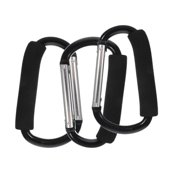 ULTECHNOVO 3pcs Portable Stroller Hooks Strong Carabiner Clips Easy to Install Stroller Hangers Shopping Carts Wheelchairs and Bikes Convenient Bag and Key Holders