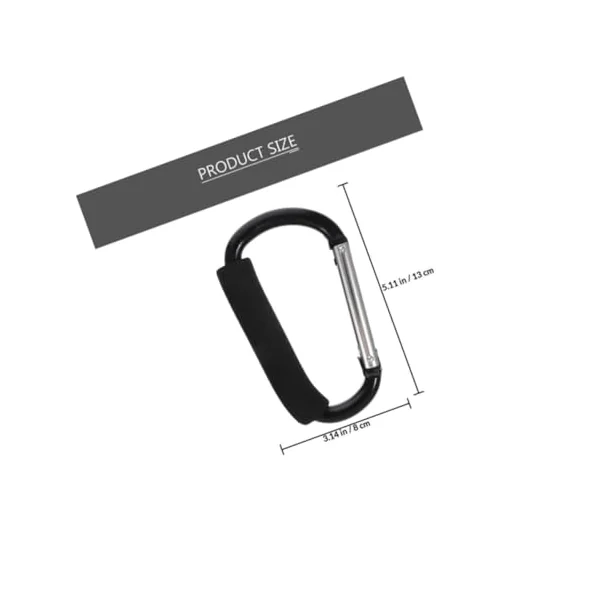 ULTECHNOVO 3pcs Portable Stroller Hooks Strong Carabiner Clips Easy to Install Stroller Hangers Shopping Carts Wheelchairs and Bikes Convenient Bag and Key Holders