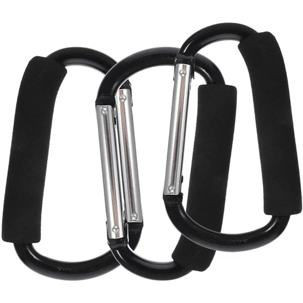 ULTECHNOVO 3pcs Portable Stroller Hooks Strong Carabiner Clips Easy to Install Stroller Hangers Shopping Carts Wheelchairs and Bikes Convenient Bag and Key Holders