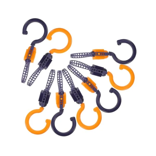 ULTECHNOVO Stroller Hooks for Hanging Bags with Nonslip Silicone Padding 360 Degree Swivel 8pcs Adjustable Abs Material Pram Clips for Stroller Handles and Diaper Bags in Crowded Malls