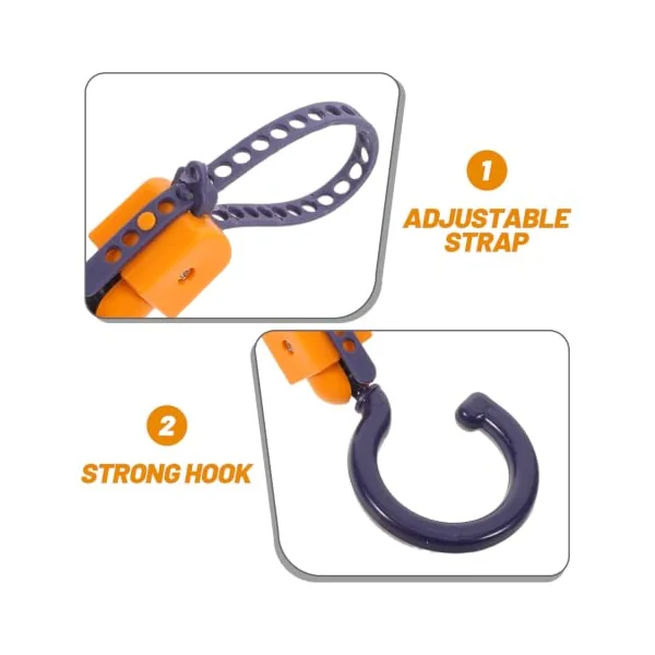 ULTECHNOVO Stroller Hooks for Hanging Bags with Nonslip Silicone Padding 360 Degree Swivel 8pcs Adjustable Abs Material Pram Clips for Stroller Handles and Diaper Bags in Crowded Malls