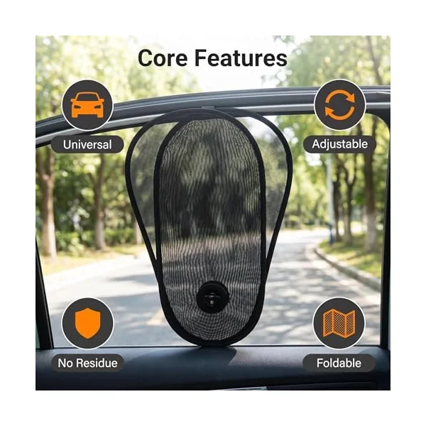 Universal Car Side Window Shades for All Car, Adjustable Car Window Sun Shine Blocker for Block UVR, Static Cling Sun Shades for Car Windows for Driver Glare (A, 1pcs)