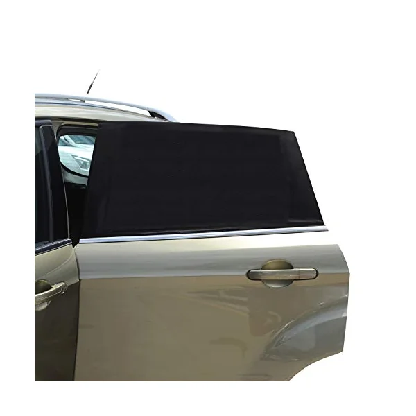 Universal Car Window Sun Shade - 2 Pack Breathable Mesh Car Rear Side Window Shade Sunshade UV Protection for Baby Family Pet, Mosquito Net Curtains Fit for Most(95%) of Cars, Cover Full Windows