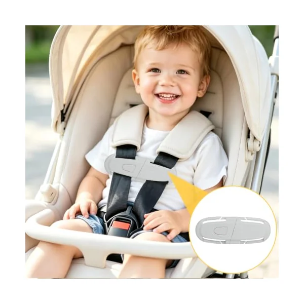 Universal Clip (1 Piece) - Versatile Belt Fastener for Stroller, Highchair, Backpack and Shopping Cart - Adjustable Zipper (Black)