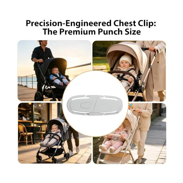 Universal Clip (1 Piece) - Versatile Belt Fastener for Stroller, Highchair, Backpack and Shopping Cart - Adjustable Zipper (Black)