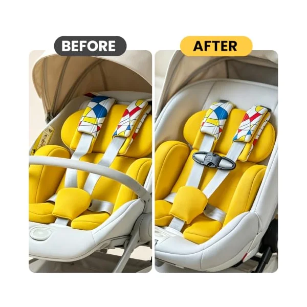 Universal Clip (1 Piece) - Versatile Belt Fastener for Stroller, Highchair, Backpack and Shopping Cart - Adjustable Zipper (Black)