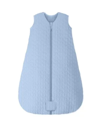 Unnivoll Baby Sleeping Bag 2.5 Tog 0-6 Months 100% Cotton Winter Sleeping Bag Baby 2-Way Zipper Quilted Sleep Sack for Newbron Infant Warm Soft Blue