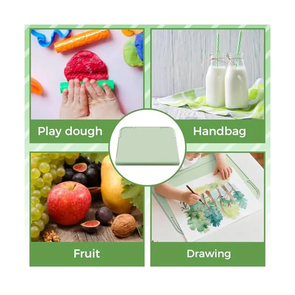 Upgrade Silicone Placemats for Toddlers & Kids, Non-Slip Baby Placemat with Angle-Protective Safety Edge, BPA-Free, 12"x10", Green Kids Placemats for High Chair & Dining Table