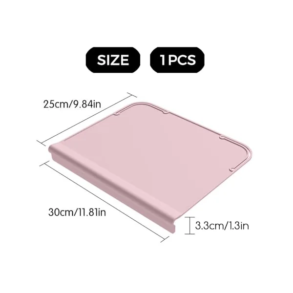 Upgrade Silicone Placemats with Raised Edges, Handy Placemat for High Chair or Table Mats,Non-Slip Bottom & Roll-Up Design,Teething Edge Protection (Pink, 12"x10")