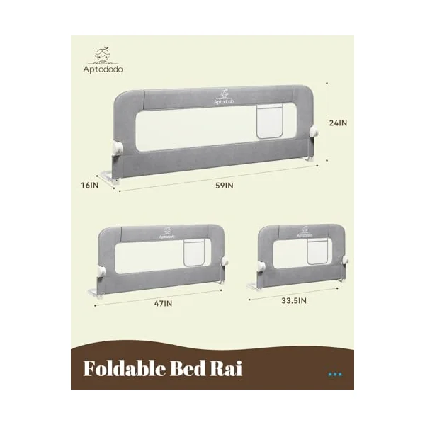 Upgraded Bed Rails for Toddlers with U-Shape Base,47" Toddler Bed Rails with More Stable and Secure,Suitable for Twin,Full,Queen Size Bed,High/Low Mattresses, Box/Platform Bed(Silver Gray)