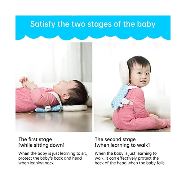 Uposao Child Head Protection Pad Baby Toddlers Head Protective Adjustable Infant Cushion Backpack Fall Anti Pillow for Age 4-24Months
