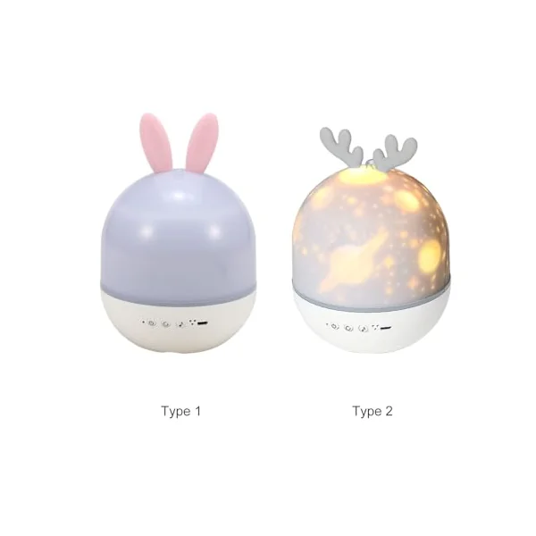 USB Projector Light with Remote Control Relaxing Soothing Colorful Lighting 360°Rotating Romantic Music Baby Timing LEDs Night Light for Bedroom Decoration Living Room Xmas Halloween