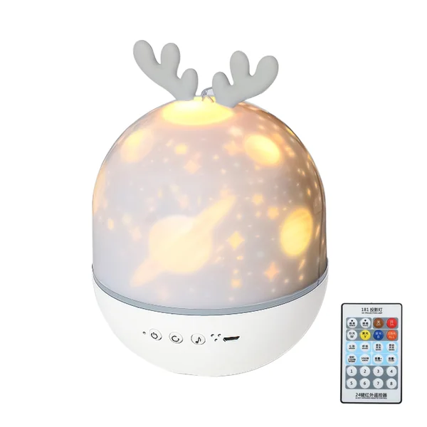 USB Projector Light with Remote Control Relaxing Soothing Colorful Lighting 360°Rotating Romantic Music Baby Timing LEDs Night Light for Bedroom Decoration Living Room Xmas Halloween