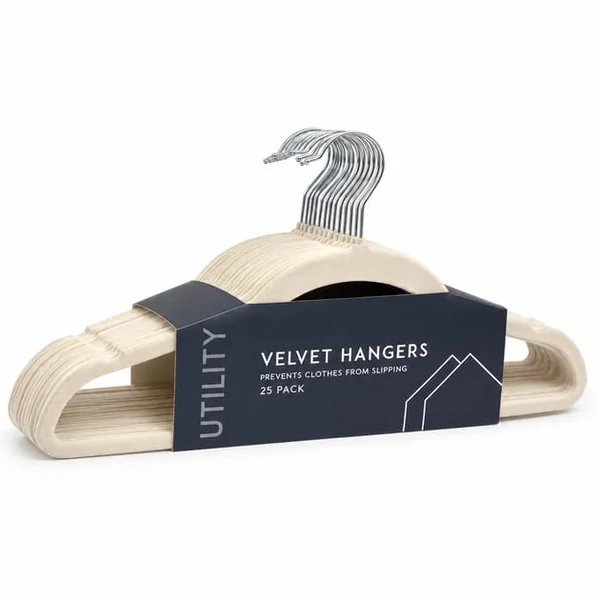 Utility 25 Non-Slip Velvet Hangers